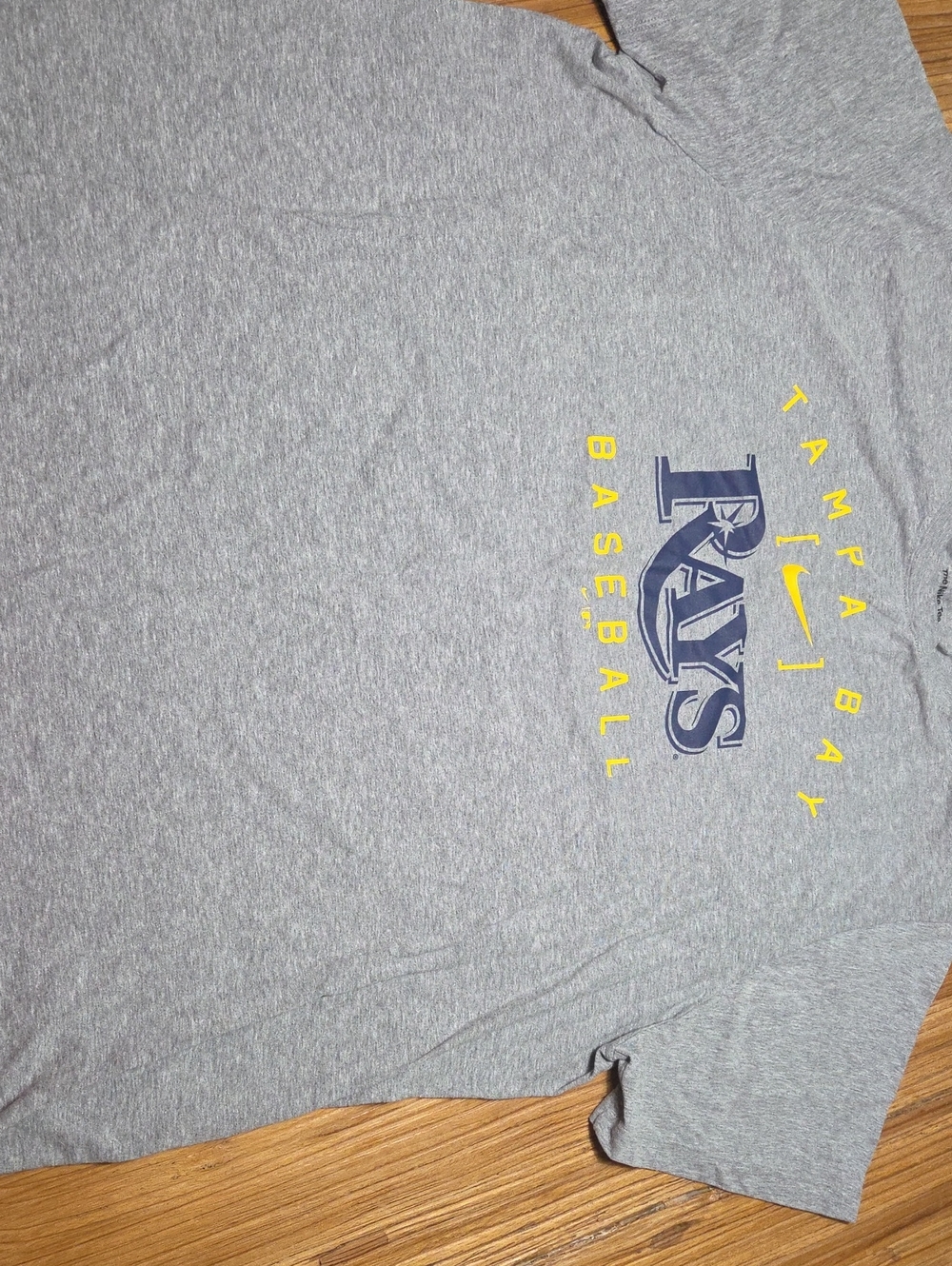 Nike Gray Tampa Bay Rays Logo Short-Sleeve Tee with Yellow Accents